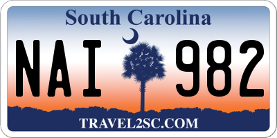SC license plate NAI982