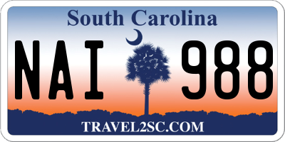 SC license plate NAI988