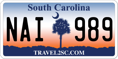 SC license plate NAI989