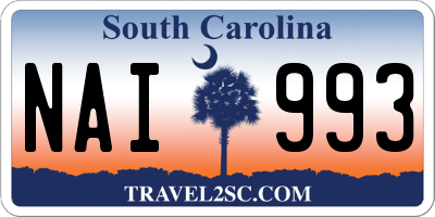 SC license plate NAI993