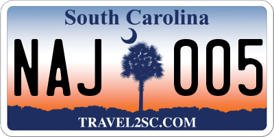 SC license plate NAJ005