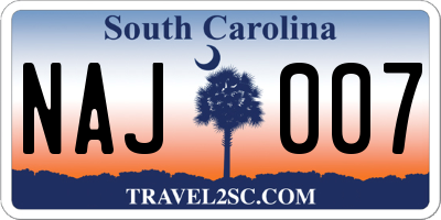 SC license plate NAJ007