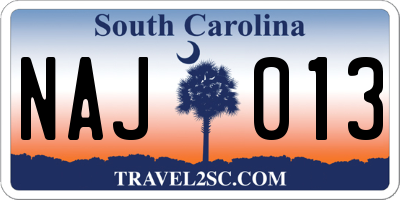 SC license plate NAJ013