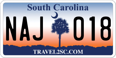 SC license plate NAJ018