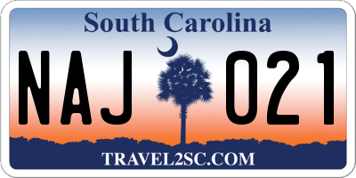 SC license plate NAJ021