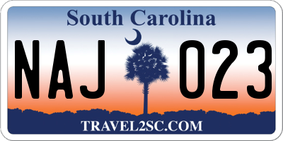 SC license plate NAJ023