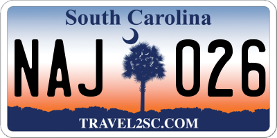 SC license plate NAJ026