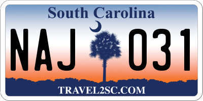 SC license plate NAJ031