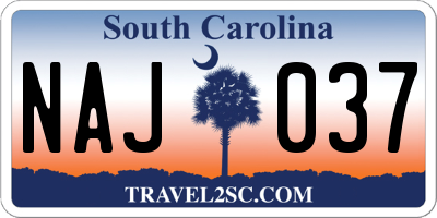 SC license plate NAJ037