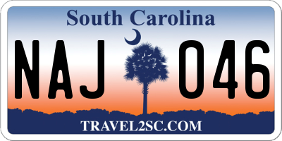 SC license plate NAJ046