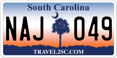 SC license plate NAJ049