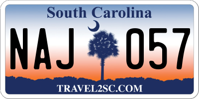 SC license plate NAJ057