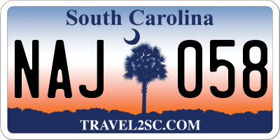 SC license plate NAJ058