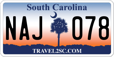 SC license plate NAJ078
