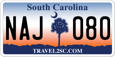 SC license plate NAJ080