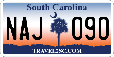 SC license plate NAJ090