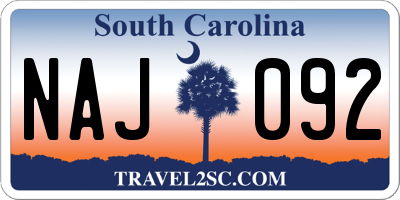 SC license plate NAJ092