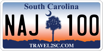 SC license plate NAJ100