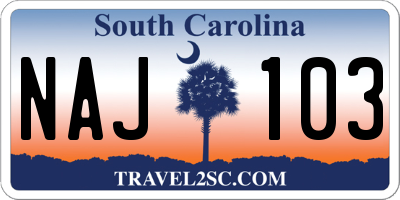 SC license plate NAJ103