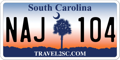 SC license plate NAJ104