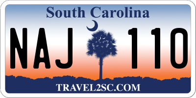 SC license plate NAJ110
