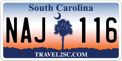 SC license plate NAJ116