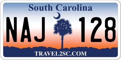 SC license plate NAJ128