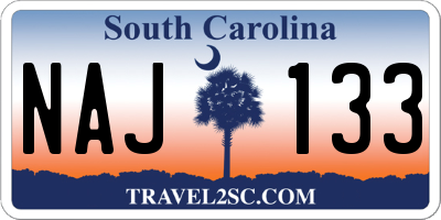 SC license plate NAJ133
