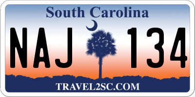 SC license plate NAJ134