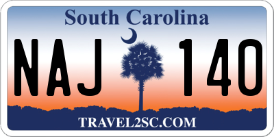 SC license plate NAJ140