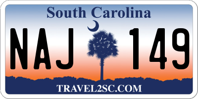 SC license plate NAJ149