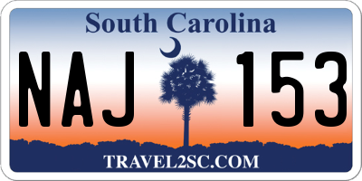 SC license plate NAJ153