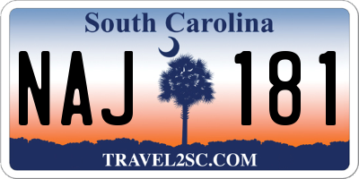 SC license plate NAJ181