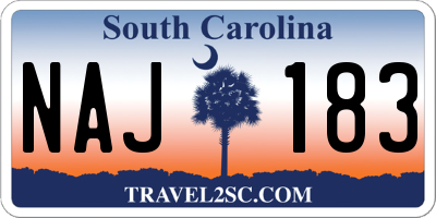 SC license plate NAJ183