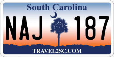 SC license plate NAJ187