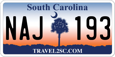 SC license plate NAJ193