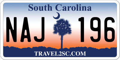 SC license plate NAJ196