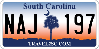 SC license plate NAJ197