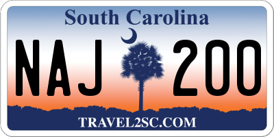 SC license plate NAJ200