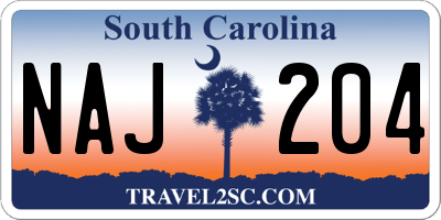 SC license plate NAJ204