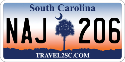 SC license plate NAJ206