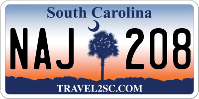 SC license plate NAJ208