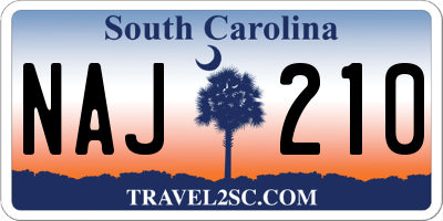 SC license plate NAJ210