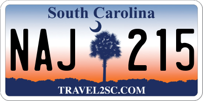 SC license plate NAJ215