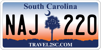 SC license plate NAJ220