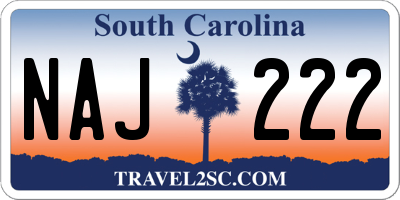 SC license plate NAJ222