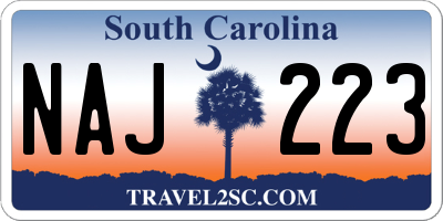 SC license plate NAJ223