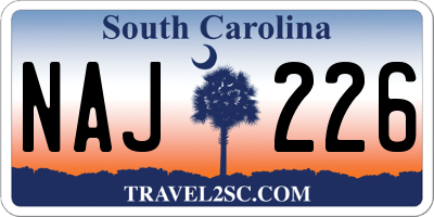 SC license plate NAJ226