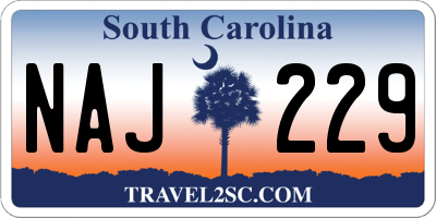 SC license plate NAJ229