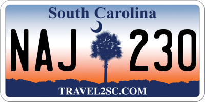 SC license plate NAJ230
